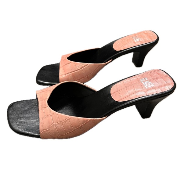 Vintage Shoes - Vintage Glacee sandal mules heels crocodile embossed leather Y2K 90s rare